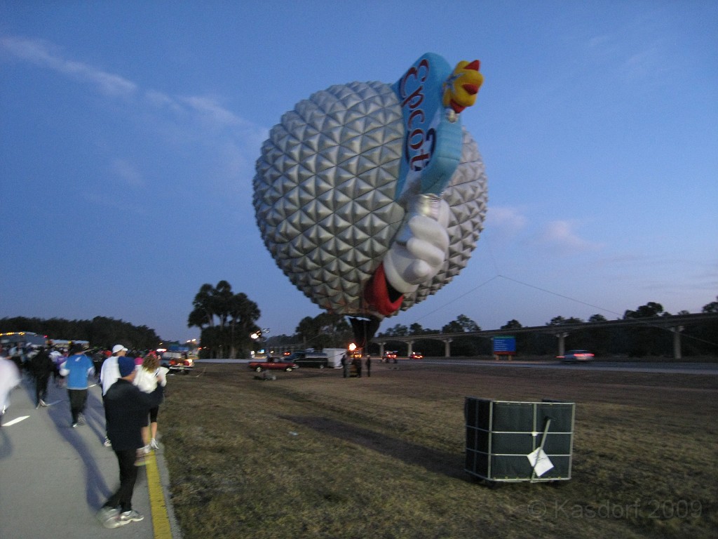 Disney 2010 D2 0160.jpg - January 9-11, 2010 Disney World Florida. Went to run the marathon. Sunday 5:40 AM start the race! Finish, go take a hot shower! Paul drove us over to Kennedy Space Center. Then buffet at Animal Kingdom for dinner!